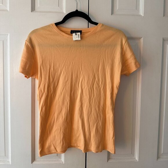 Tight Orange Ribbed T-Shirt - Size Large - Picture 1 of 3